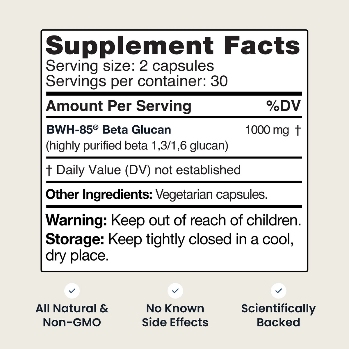 BWH-85® Beta Glucan 500mg